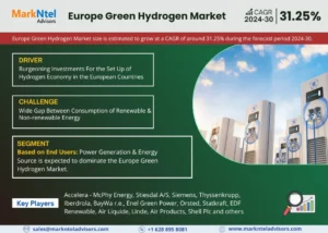 Read more about the article Europe Green Hydrogen Market Breakdown By Size, Share, Growth, Trends, and Industry Analysis