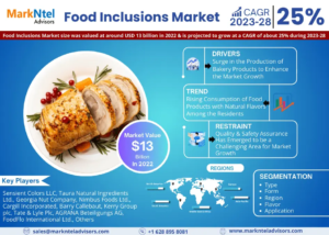 Read more about the article Food Inclusions Market: Rising Trends, Opportunities and Challenges Growth at a CAGR of 25% by 2028