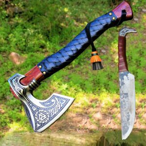 Read more about the article Handmade Viking Axe and Hunting Knife Gift Item